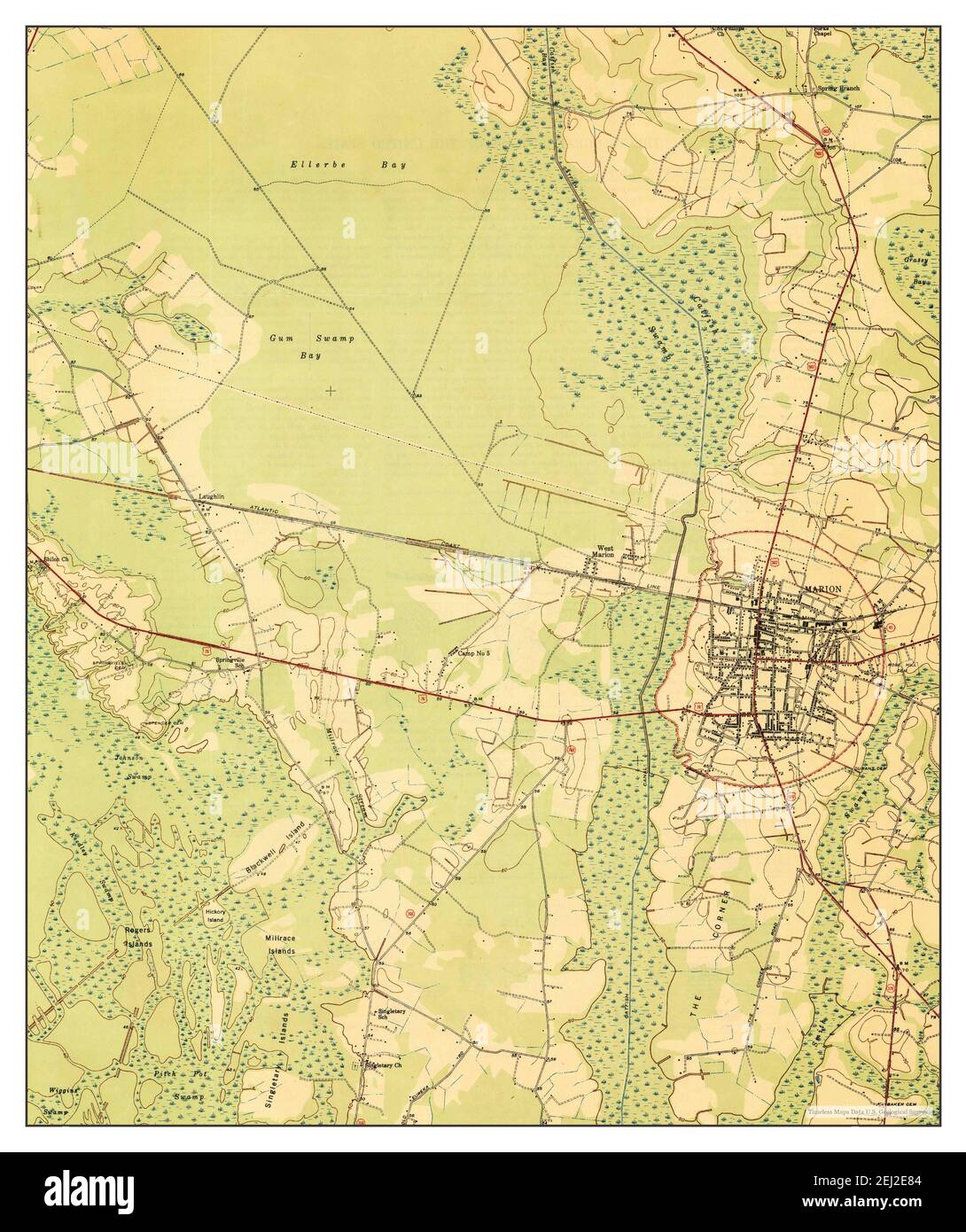 Marion, South Carolina, map 1947, 124000, United States of America by