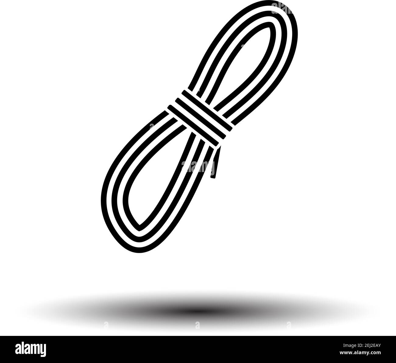 Climbing Rope Icon. Black on White Background With Shadow. Vector ...