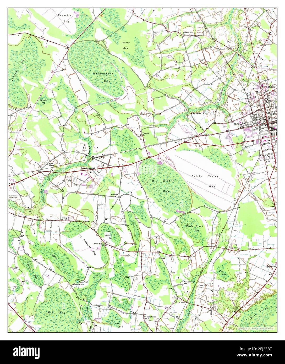 Mullins, South Carolina, map 1946, 124000, United States of America by
