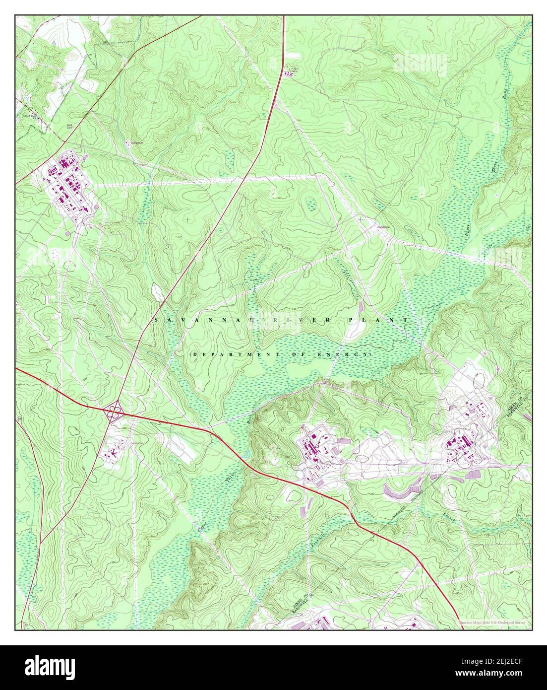 New Ellenton SW, South Carolina, map 1965, 124000, United States of