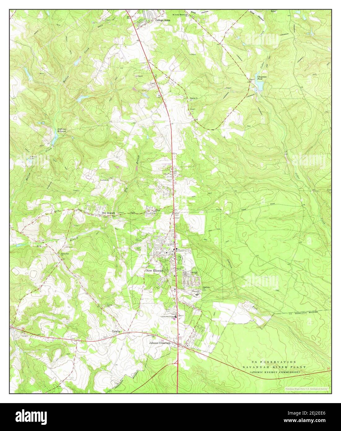 New Ellenton, South Carolina, map 1965, 124000, United States of