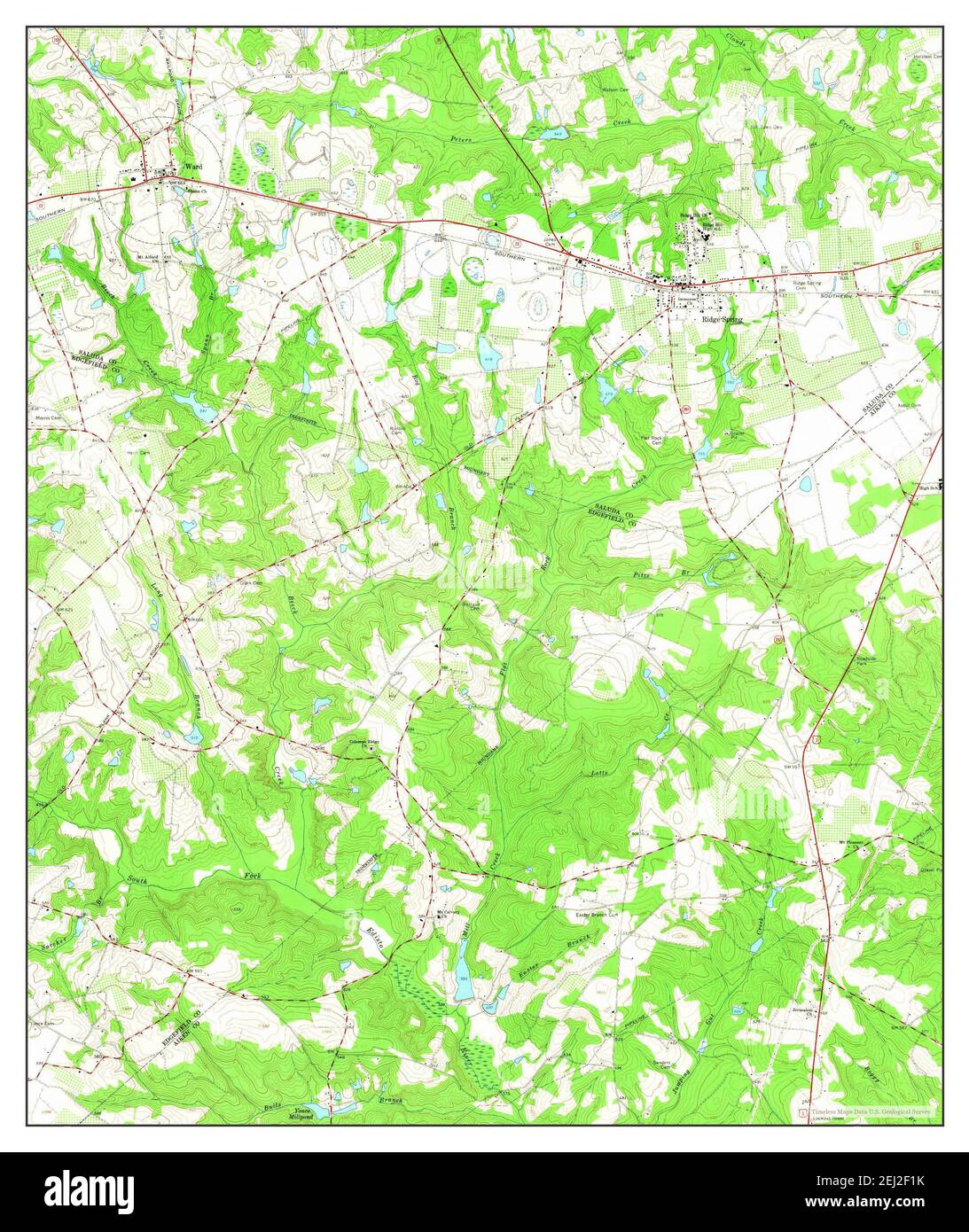 Ridge Spring, South Carolina, map 1964, 124000, United States of