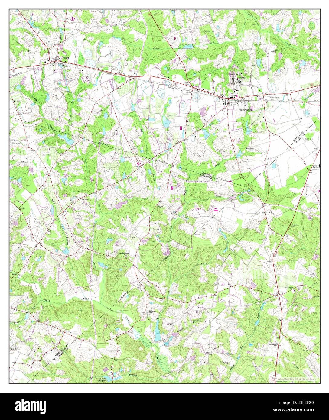 Ridge Spring, South Carolina, map 1964, 124000, United States of
