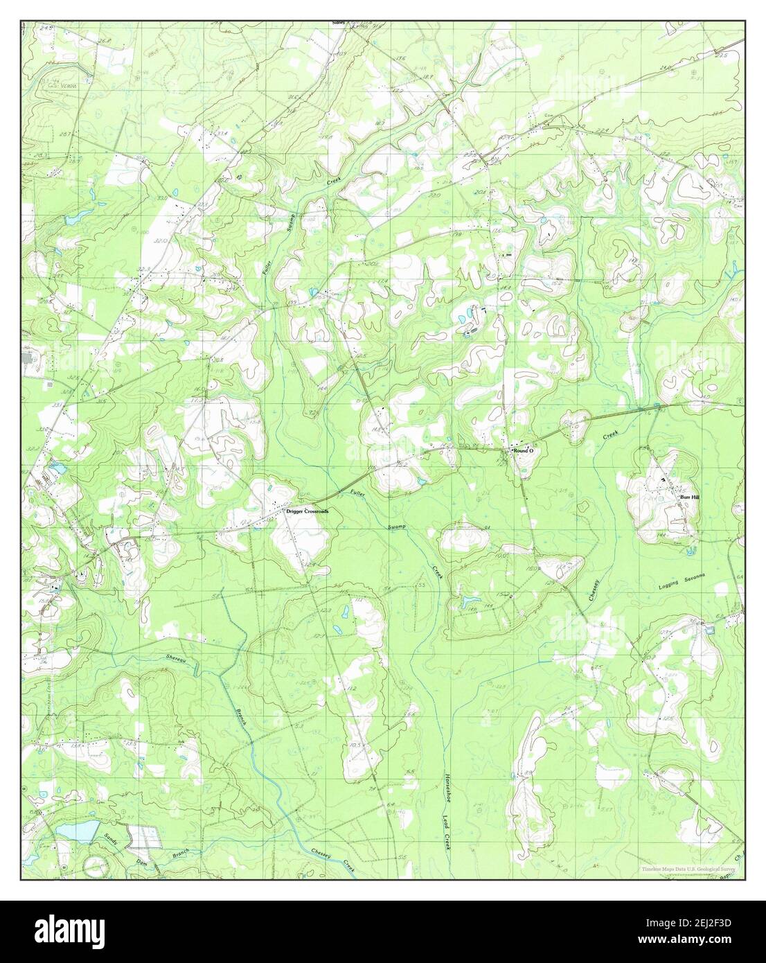 Round O, South Carolina, map 1988, 124000, United States of America by
