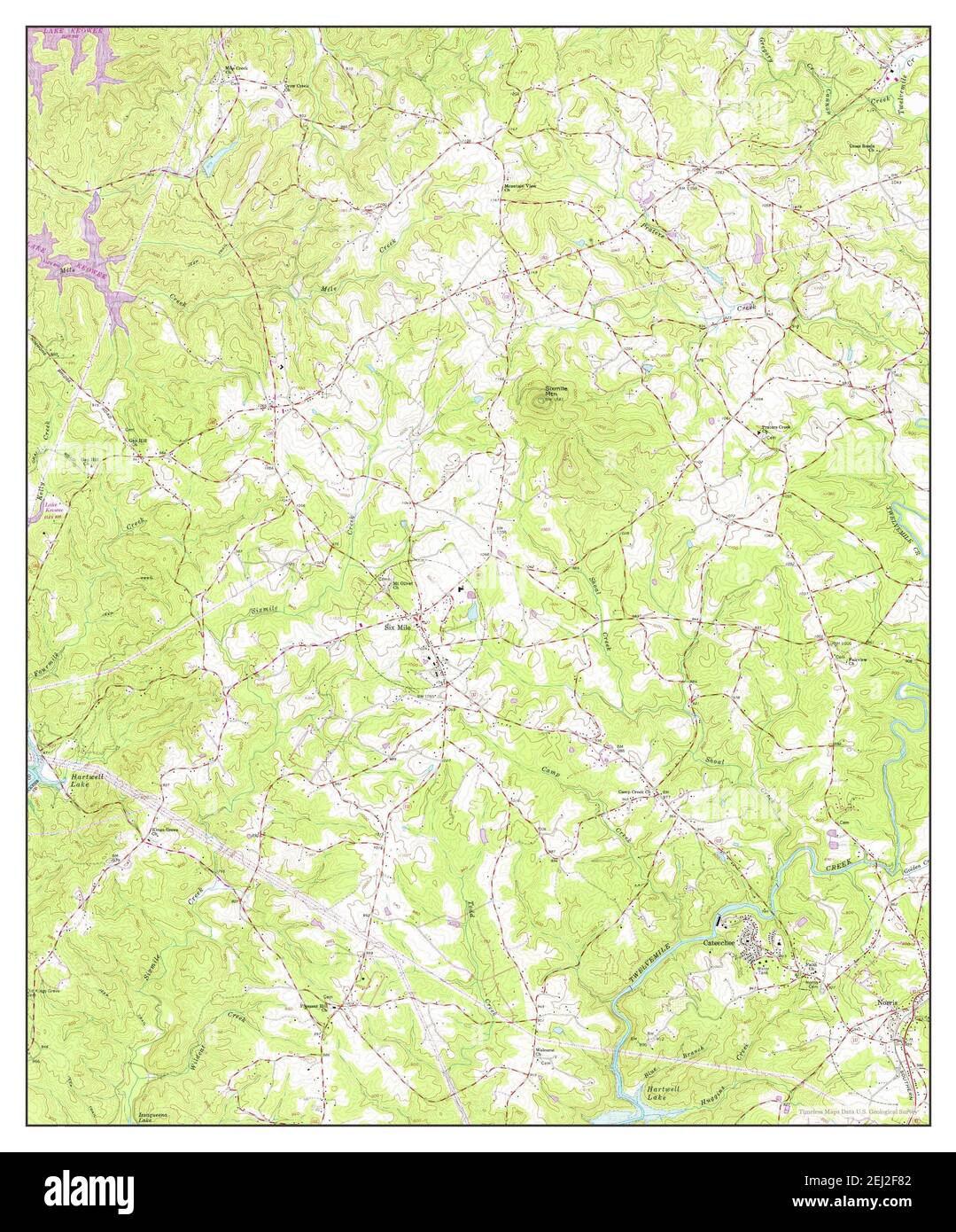 Six Mile, South Carolina, map 1961, 124000, United States of America