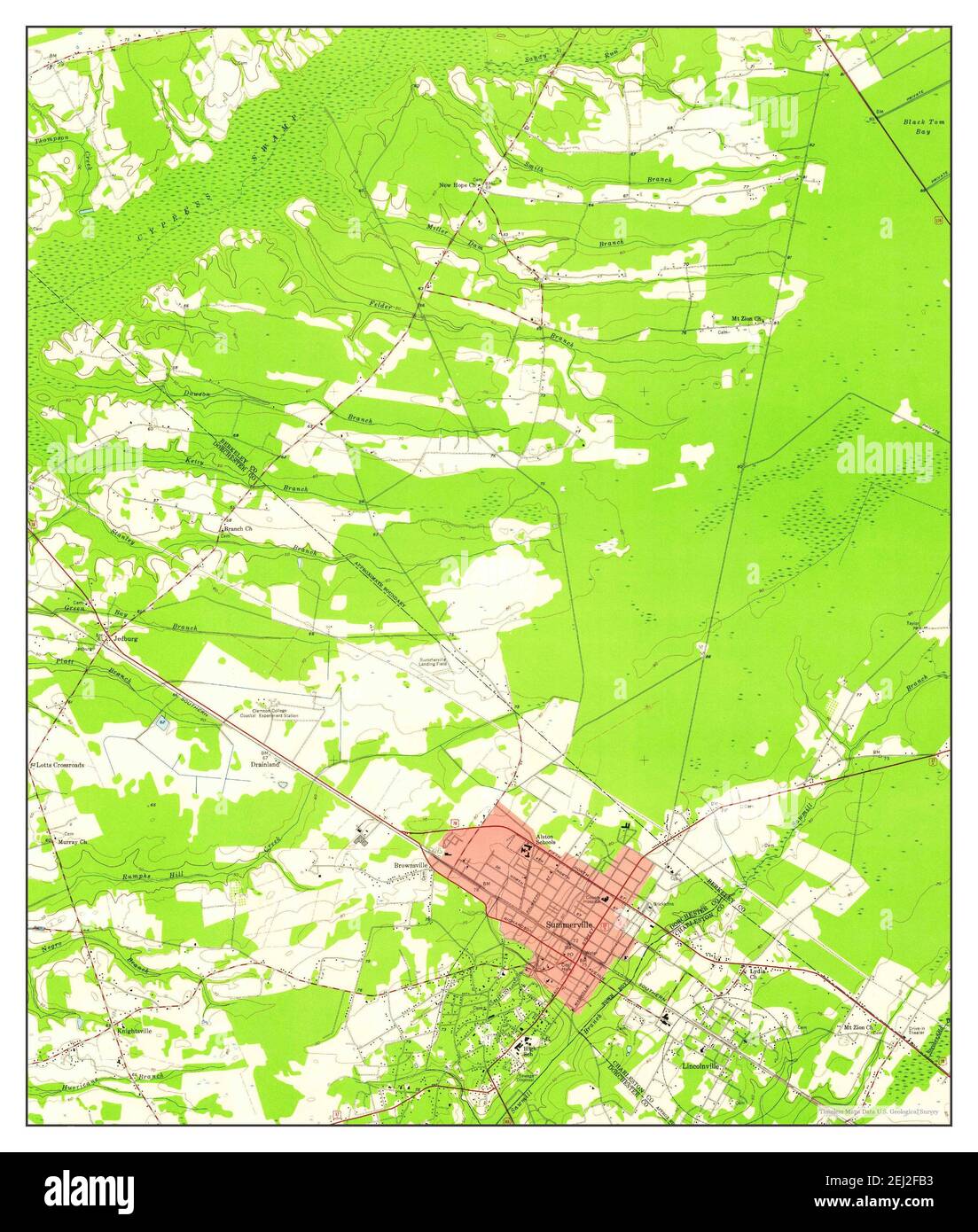 Summerville, South Carolina, map 1958, 124000, United States of