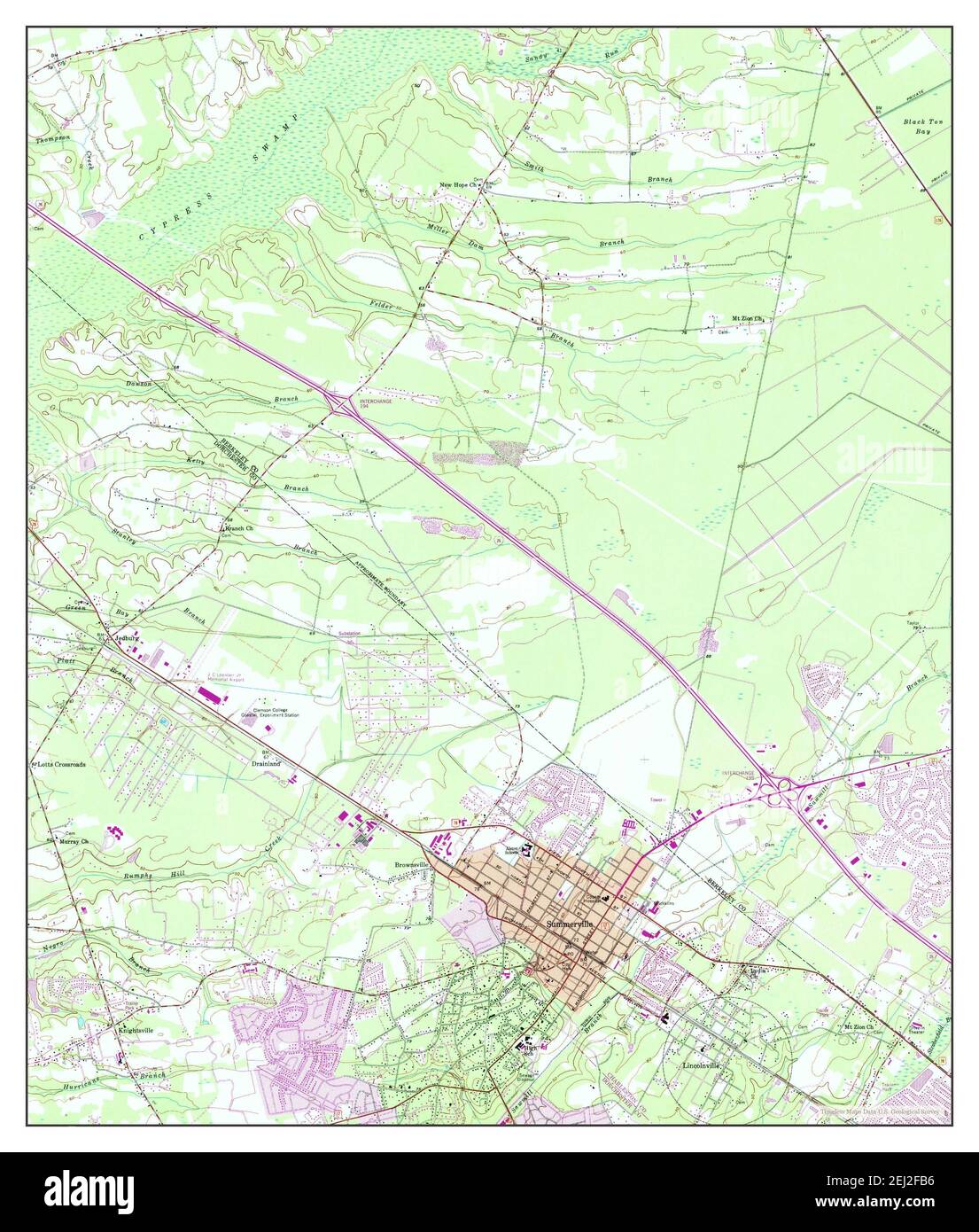 Summerville, South Carolina, map 1958, 124000, United States of