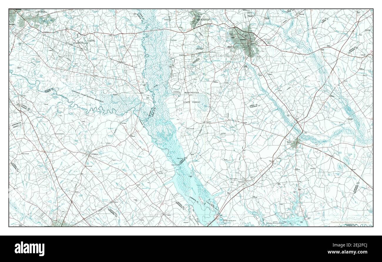 Sumter, South Carolina, map 1986, 1100000, United States of America by Timeless Maps, data U.S