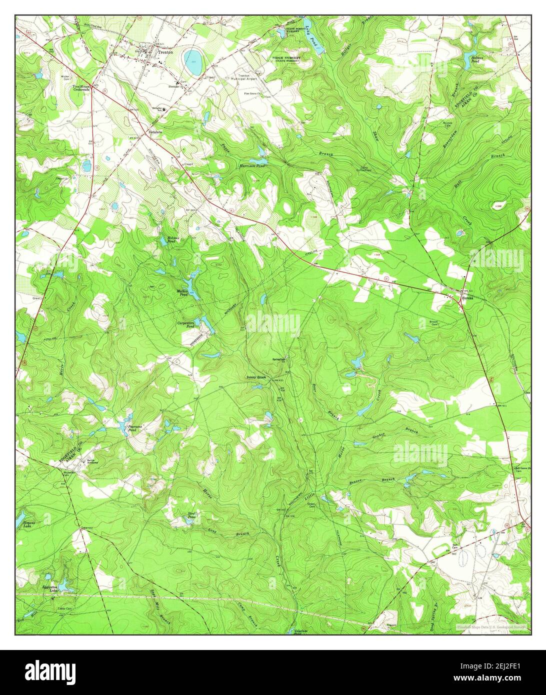 Trenton, South Carolina, map 1964, 124000, United States of America by Timeless Maps, data U.S