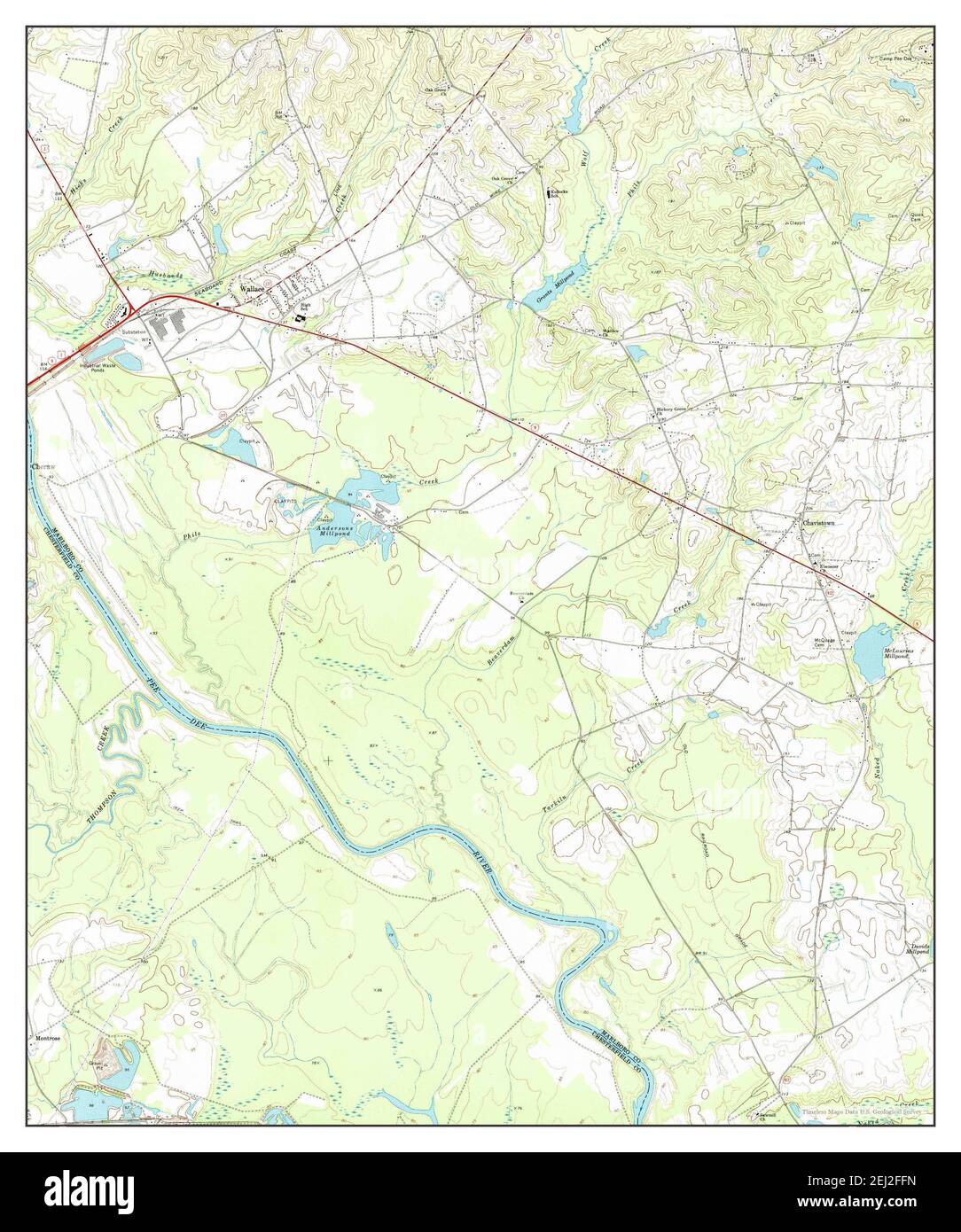 Wallace, South Carolina, map 1971, 124000, United States of America by