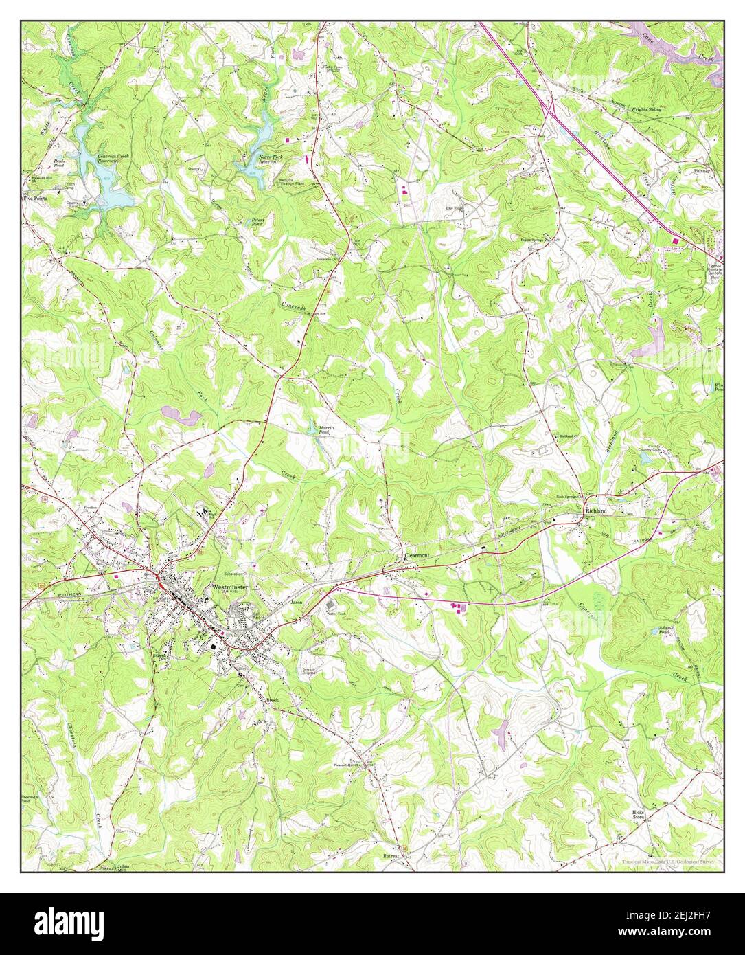 Westminster, South Carolina, map 1963, 124000, United States of