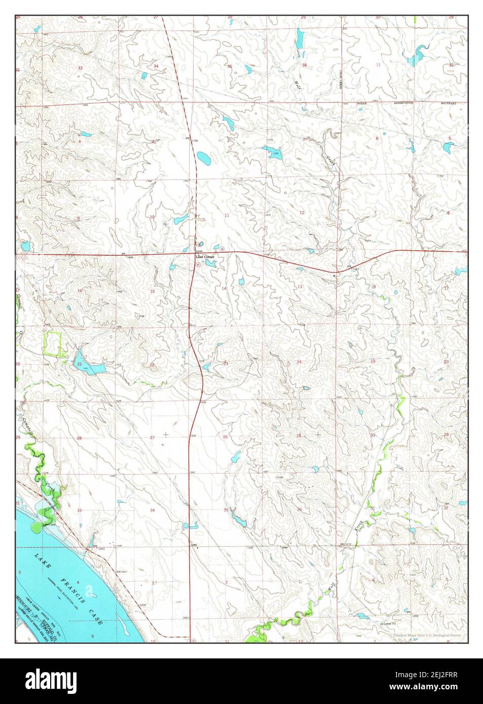 Big Bend Dam SE, South Dakota, map 1966, 124000, United States of