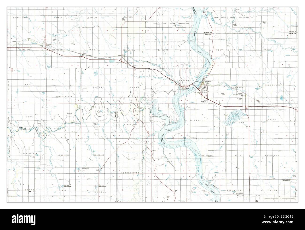 Chamberlain, South Dakota, map 1986, 1100000, United States of America
