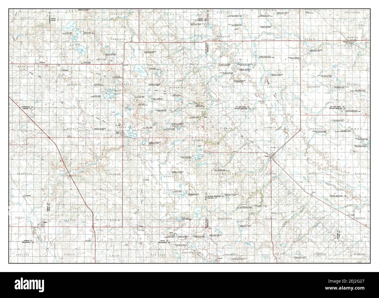 Clear Lake, South Dakota, map 1985, 1100000, United States of America
