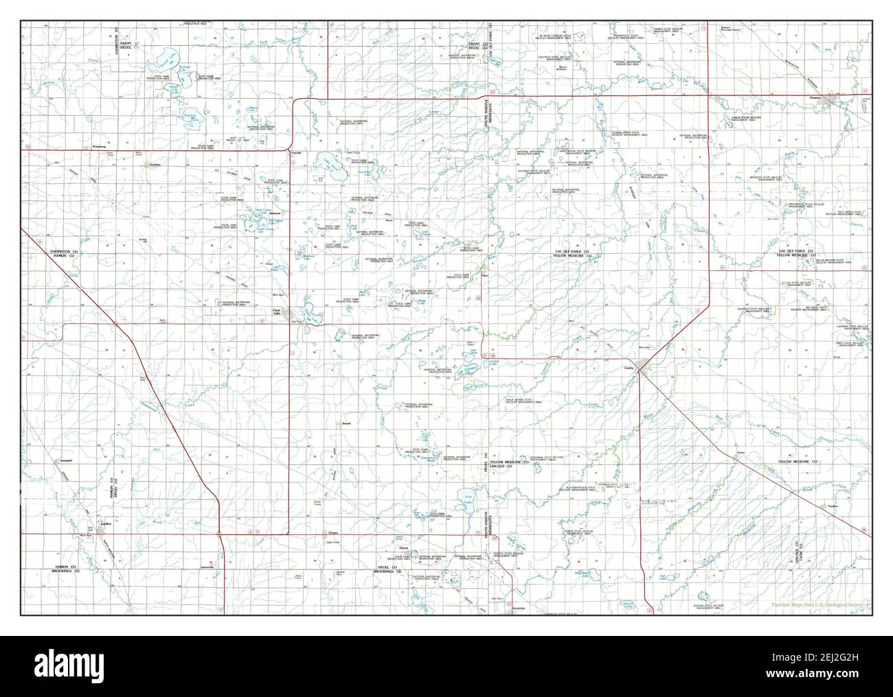 Clear Lake, South Dakota, map 1985, 1100000, United States of America