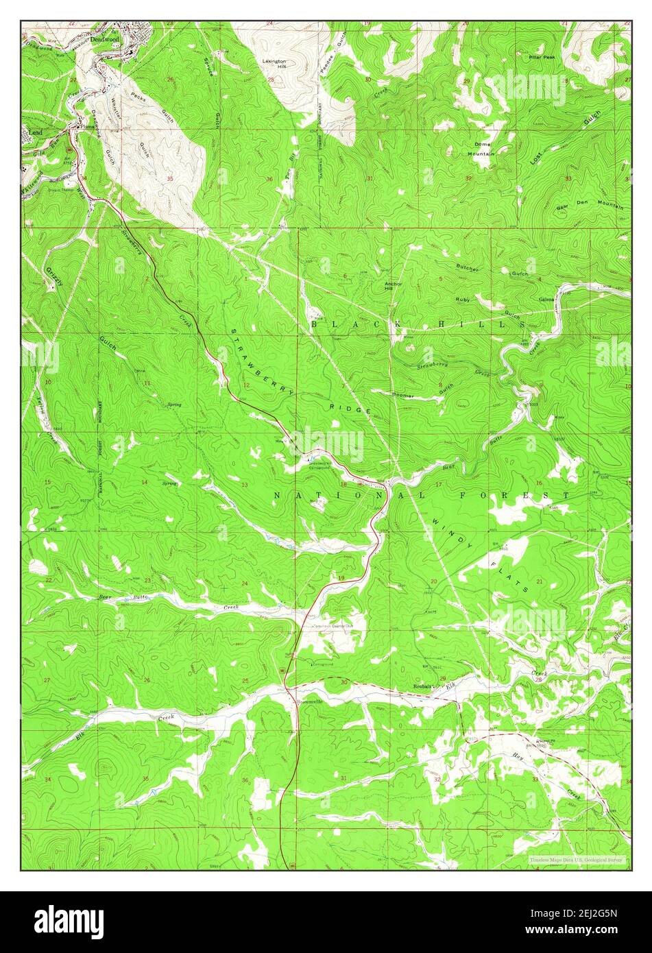 Map of deadwood south dakota Cut Out Stock Images & Pictures Alamy