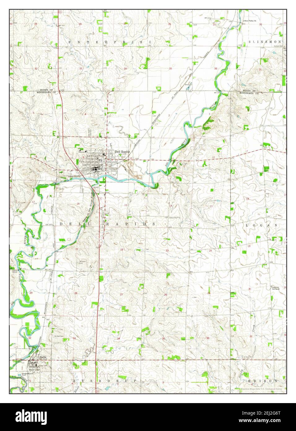 Map of dell rapids Cut Out Stock Images & Pictures Alamy