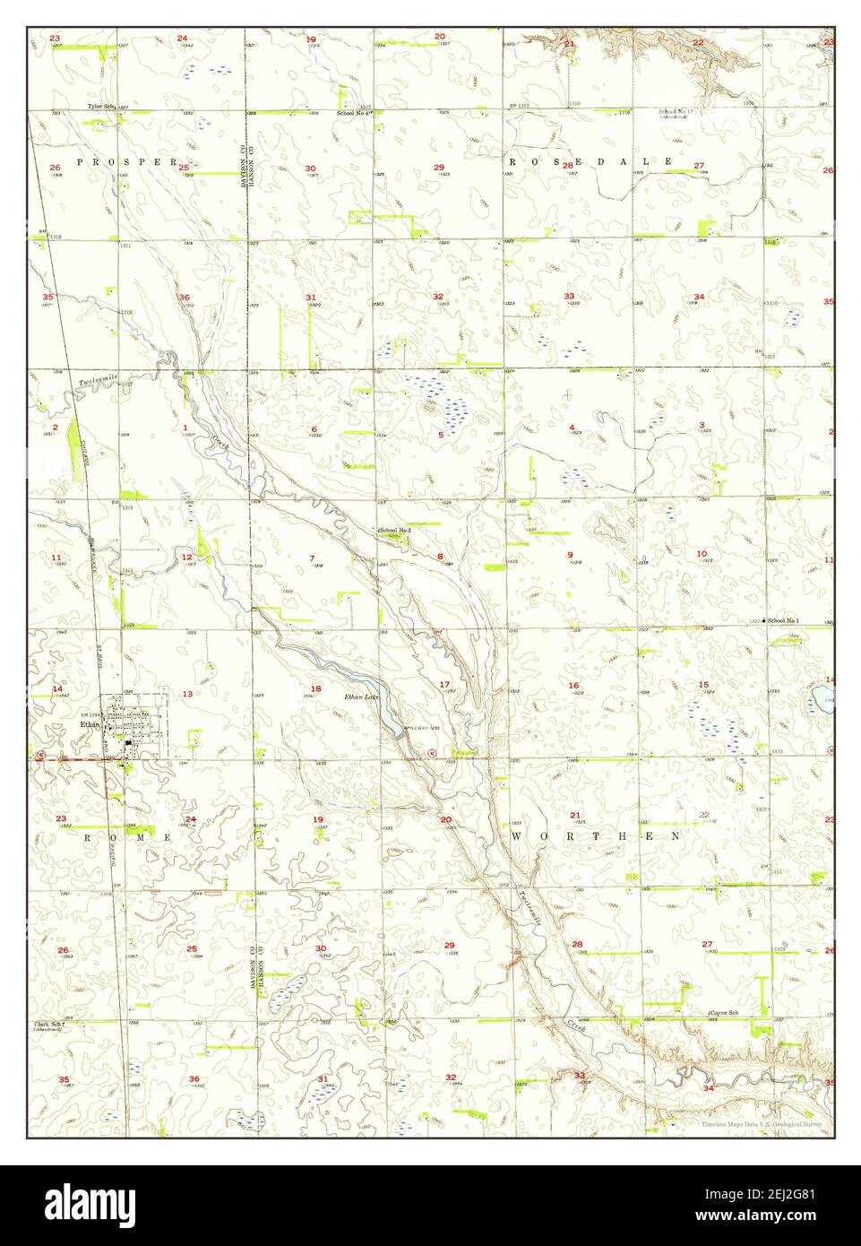 Map of ethan south dakota Cut Out Stock Images & Pictures Alamy