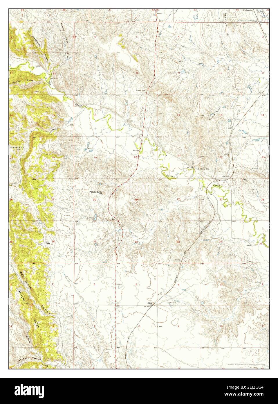 Hermosa NW, South Dakota, map 1953, 124000, United States of America