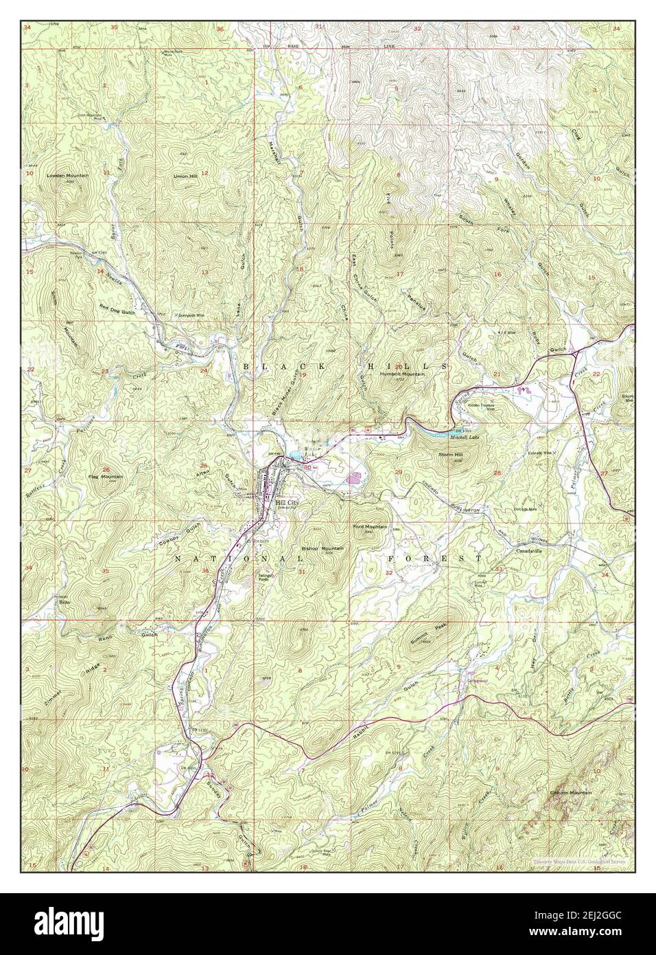 Hill city south dakota map hires stock photography and images Alamy