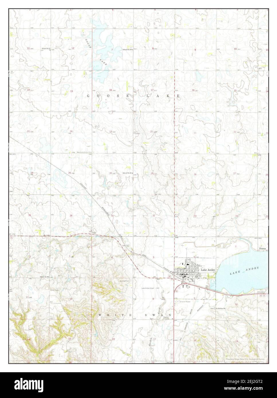 Lake Andes, South Dakota, map 1964, 124000, United States of America