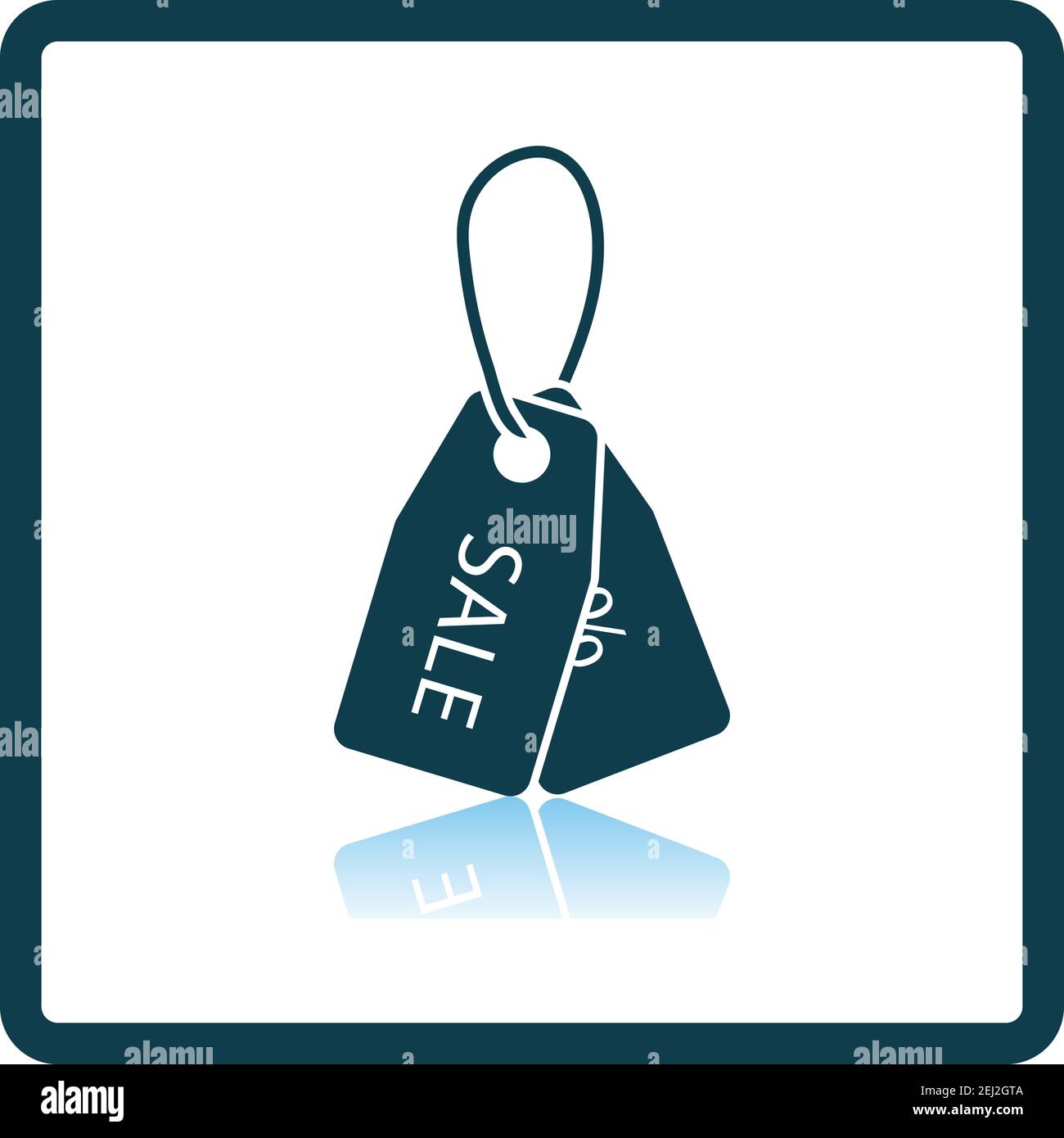Discount Tags Icon. Square Shadow Reflection Design. Vector Illustration. Stock Vector