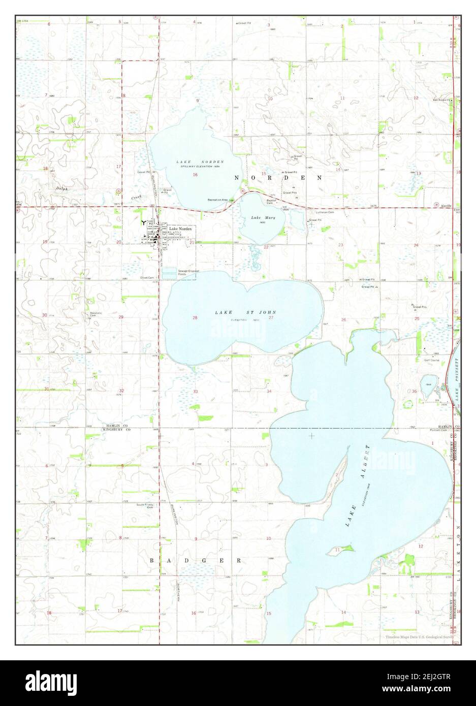 Lake Norden, South Dakota, map 1969, 124000, United States of America