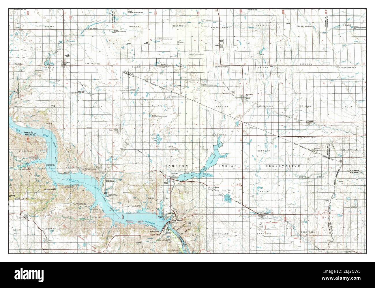 Lake Andes, South Dakota, map 1986, 1100000, United States of America by Timeless Maps, data U