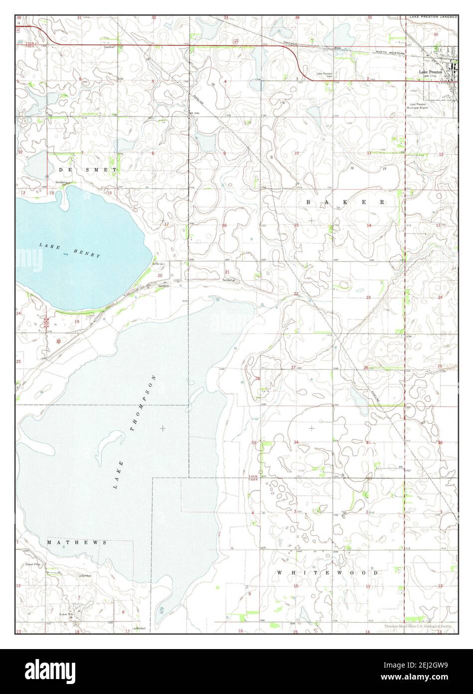 Map of lake preston Cut Out Stock Images & Pictures Alamy