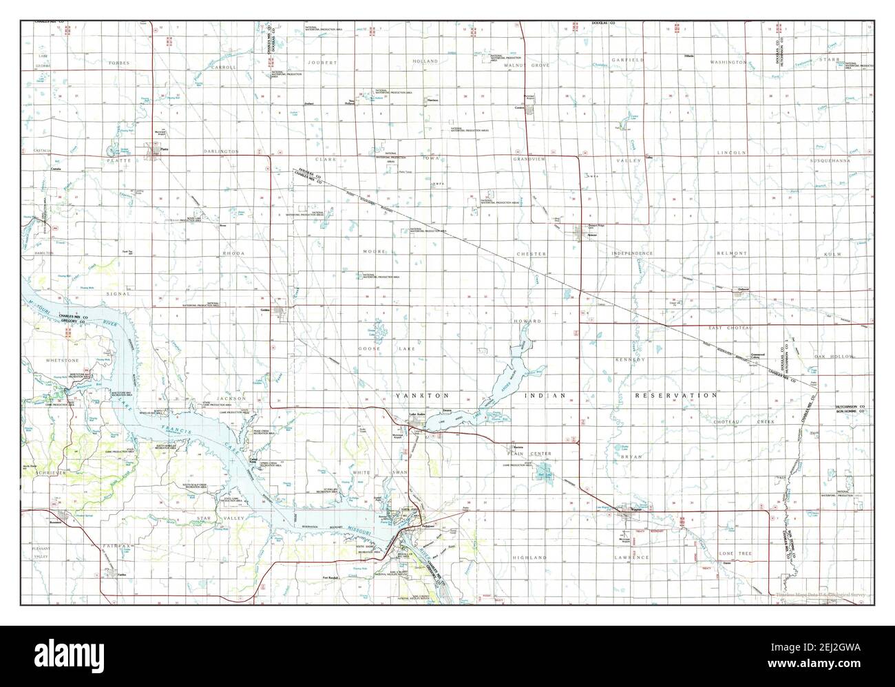 Lake Andes, South Dakota, map 1986, 1100000, United States of America