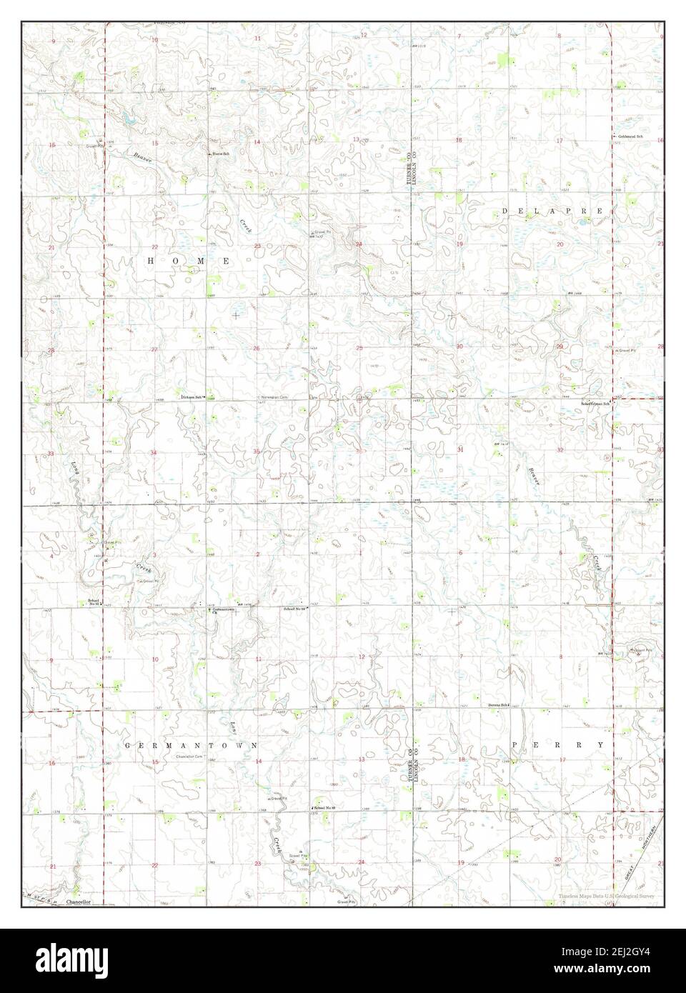Lennox NW, South Dakota, map 1962, 124000, United States of America by