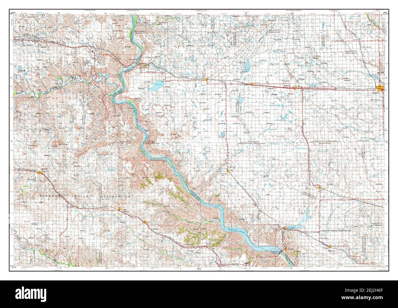Map of mitchell south dakota hi-res stock photography and images - Alamy