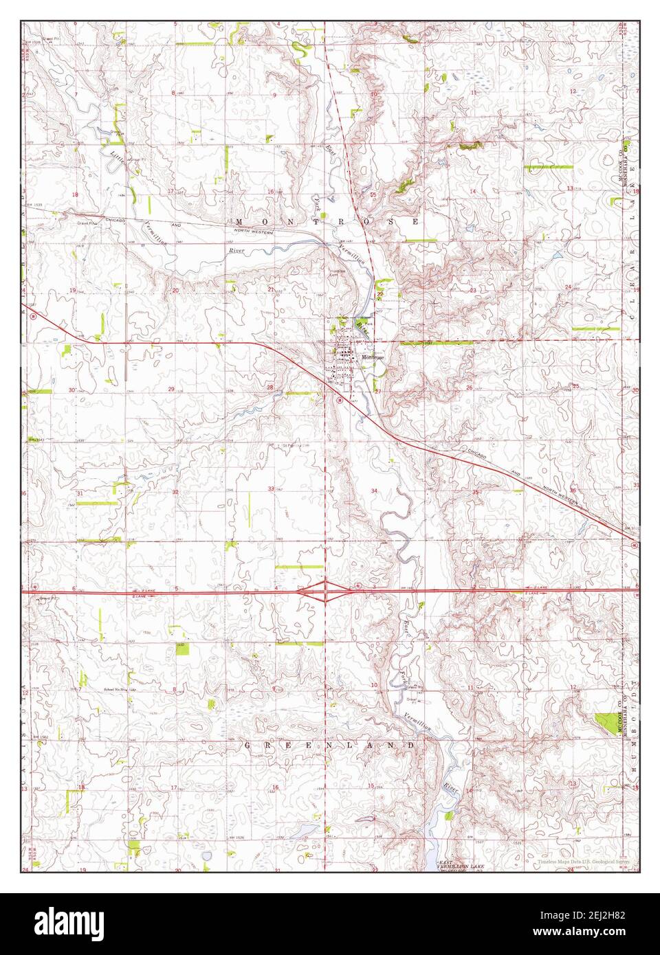 Montrose, South Dakota, map 1964, 124000, United States of America by