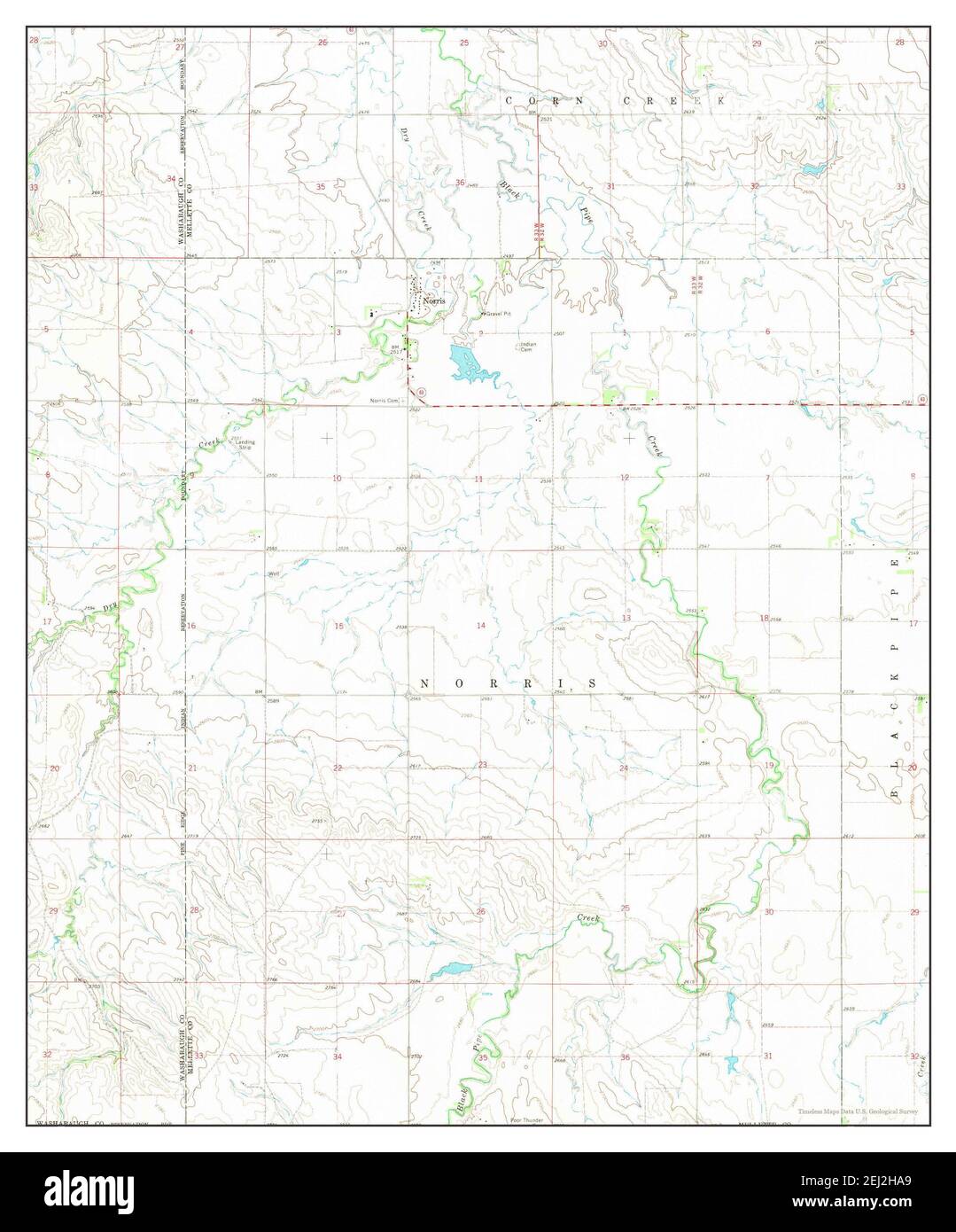 Norris, South Dakota, map 1969, 1:24000, United States of America by Timeless Maps, data U.S. Geological Survey Stock Photo