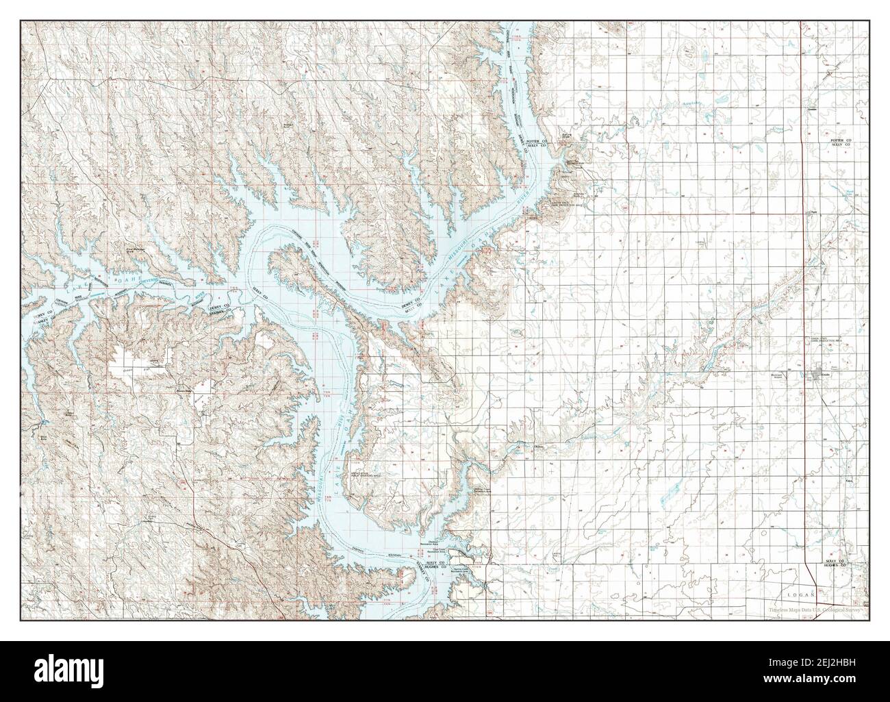 Onida, South Dakota, map 1986, 1100000, United States of America by