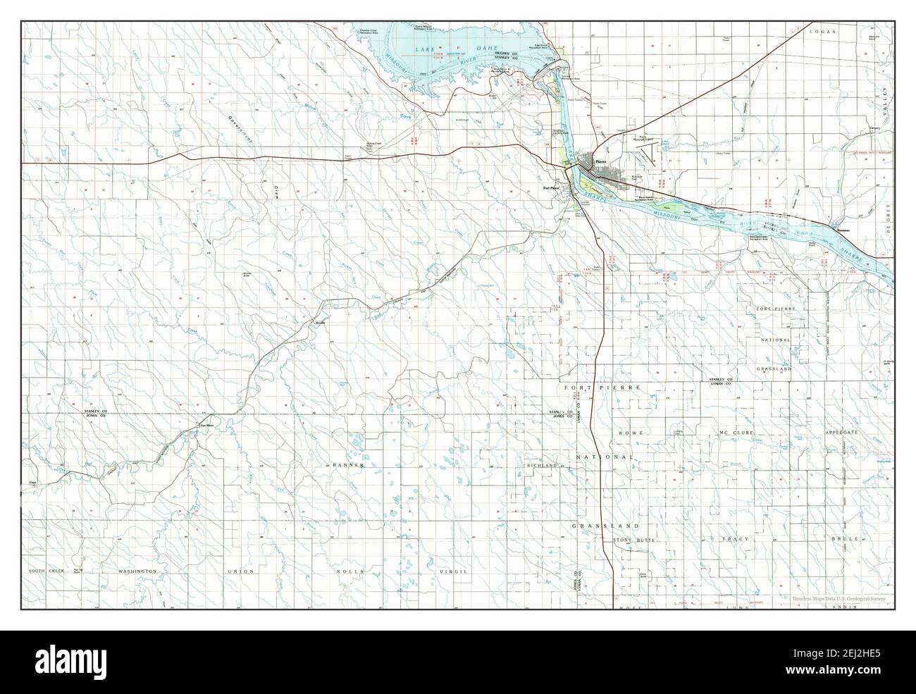 Pierre, South Dakota, map 1986, 1100000, United States of America by