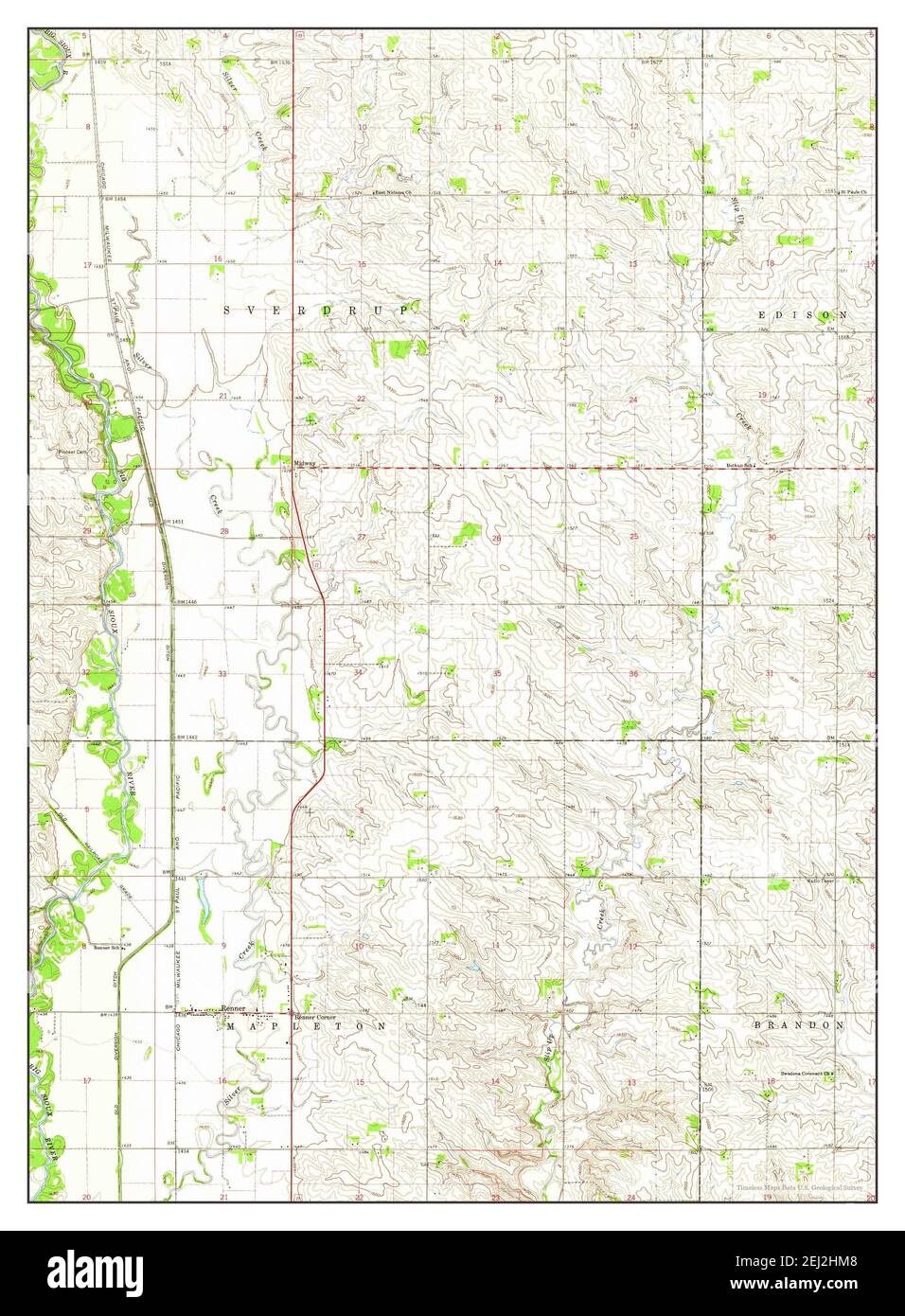 Renner, South Dakota, map 1962, 124000, United States of America by