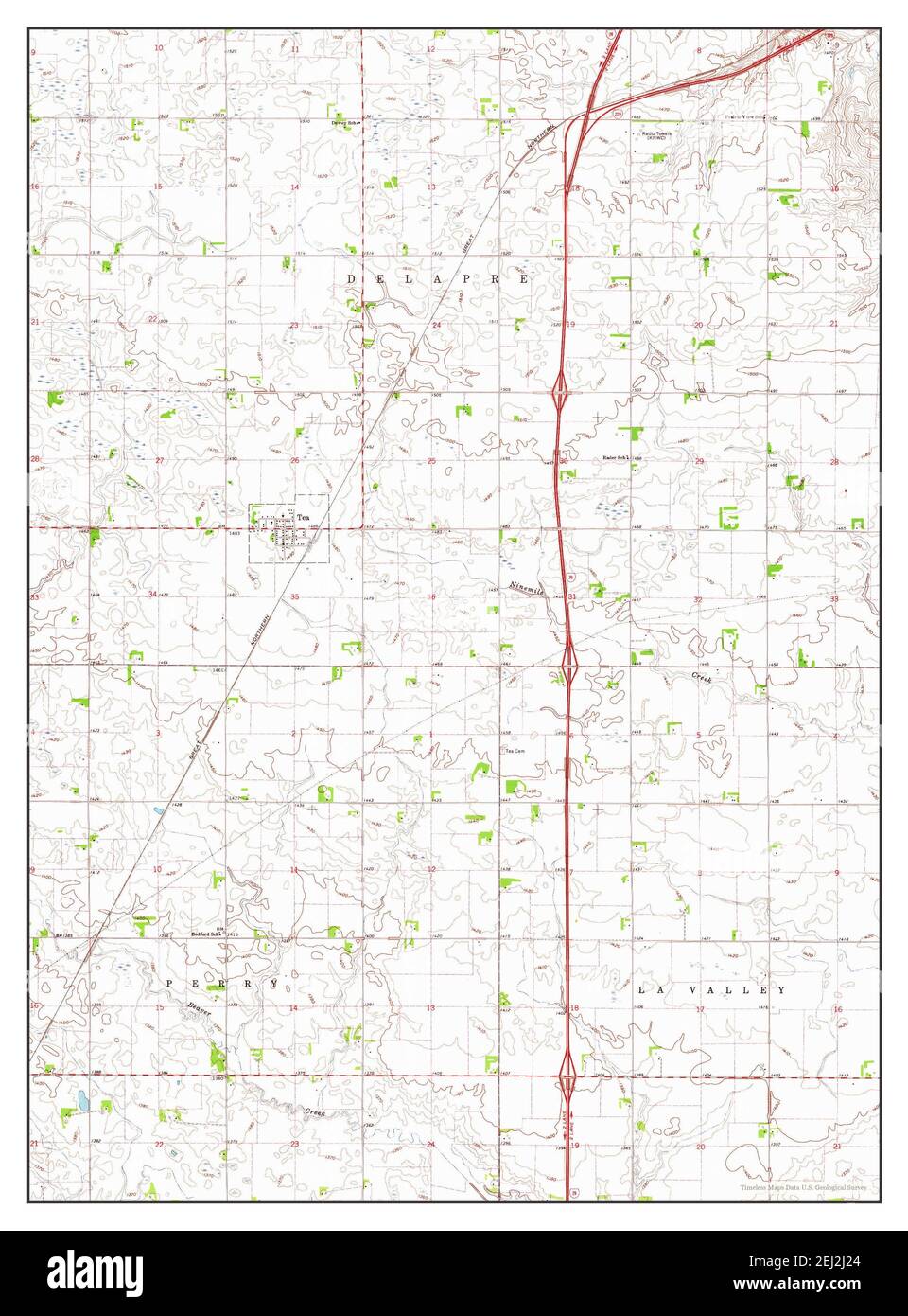 Tea, South Dakota, map 1962, 124000, United States of America by