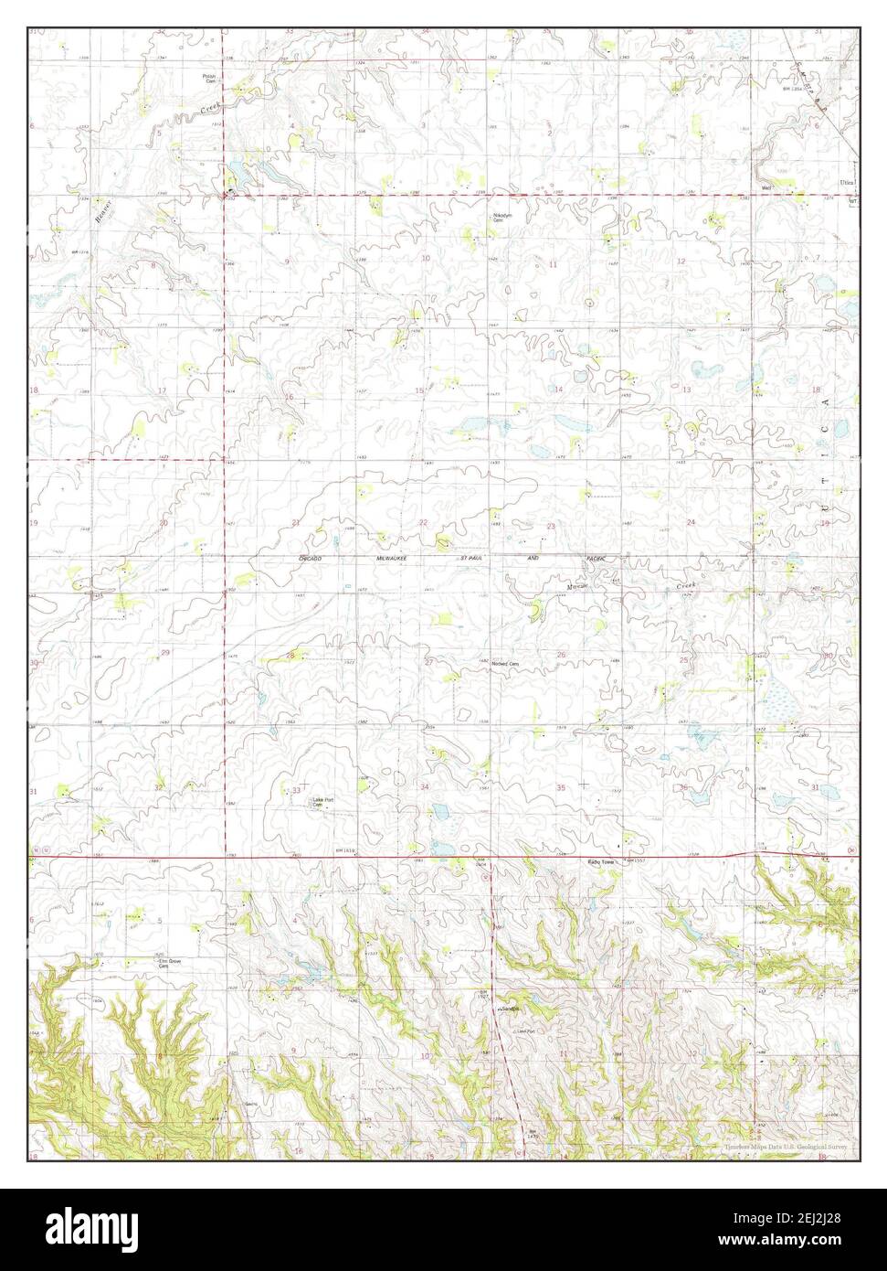 Tabor NE, South Dakota, map 1978, 124000, United States of America by