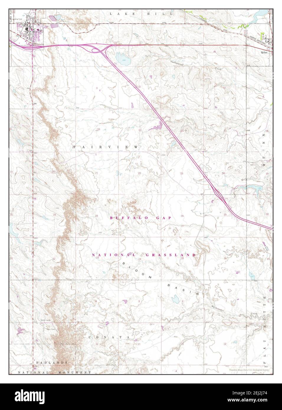 Wall, South Dakota, map 1960, 124000, United States of America by
