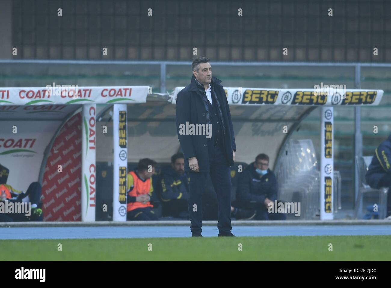 Alfredo Aglietti (Coach Chievo Verona) during the Italian 'Serie B match between Chievo Verona 0-1 Monza at Marc Antonio Bentegodi Stadium on February 20, 2021 in Verona, Italy. Credit: Maurizio Borsari/AFLO/Alamy Live News Stock Photo