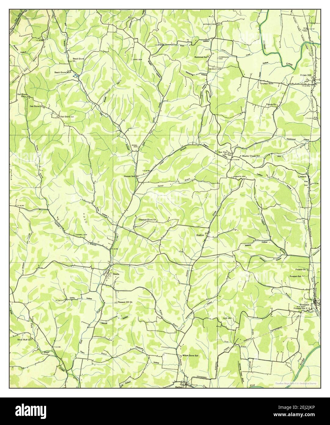 Aspen Hill, Tennessee, map 1936, 1:24000, United States of America by Timeless Maps, data U.S. Geological Survey Stock Photo