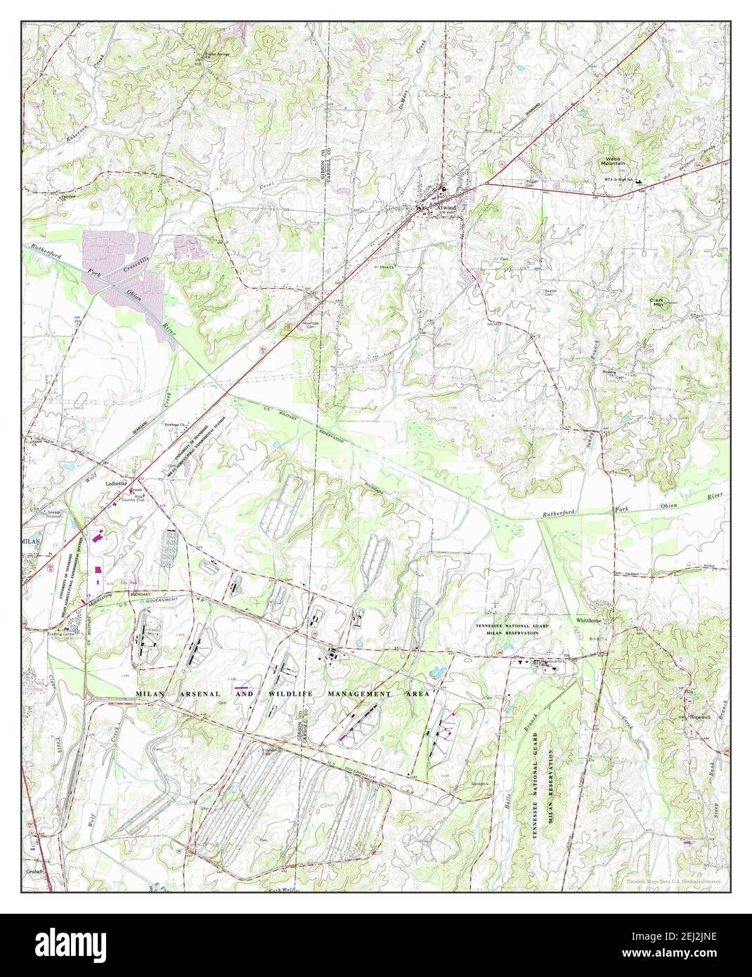 Atwood, Tennessee, map 1966, 124000, United States of America by