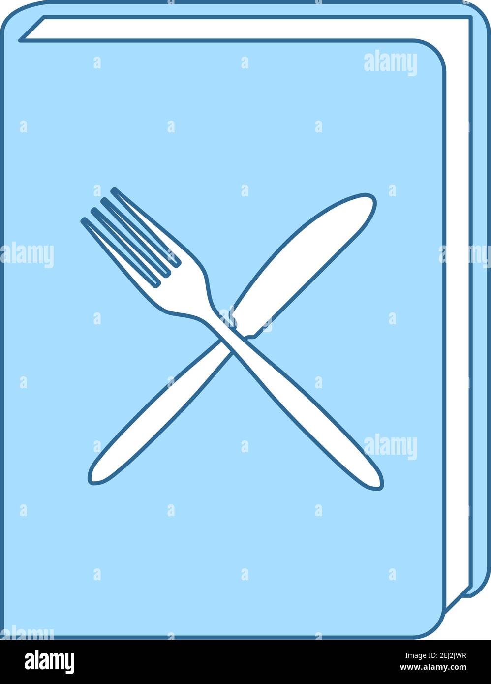 Menu Book Icon. Thin Line With Blue Fill Design. Vector Illustration. Stock Vector
