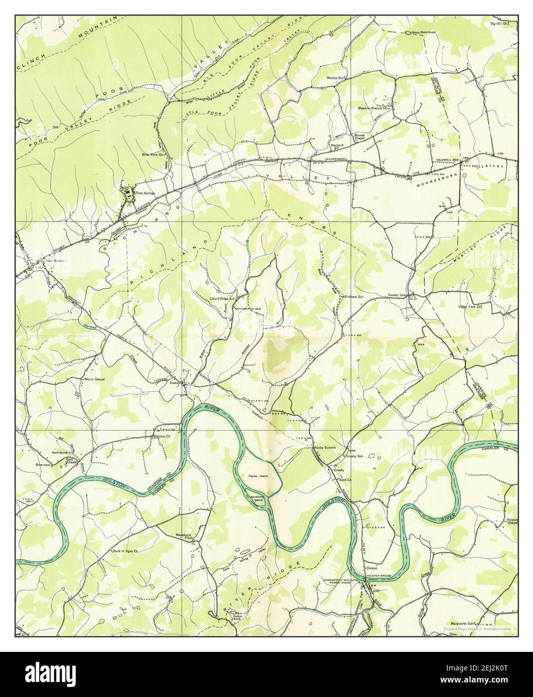 Bean Station, Tennessee, map 1935, 124000, United States of America by