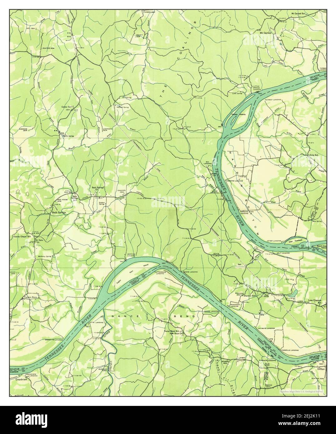 Bath Springs, Tennessee, map 1936, 124000, United States of America by Timeless Maps, data U.S