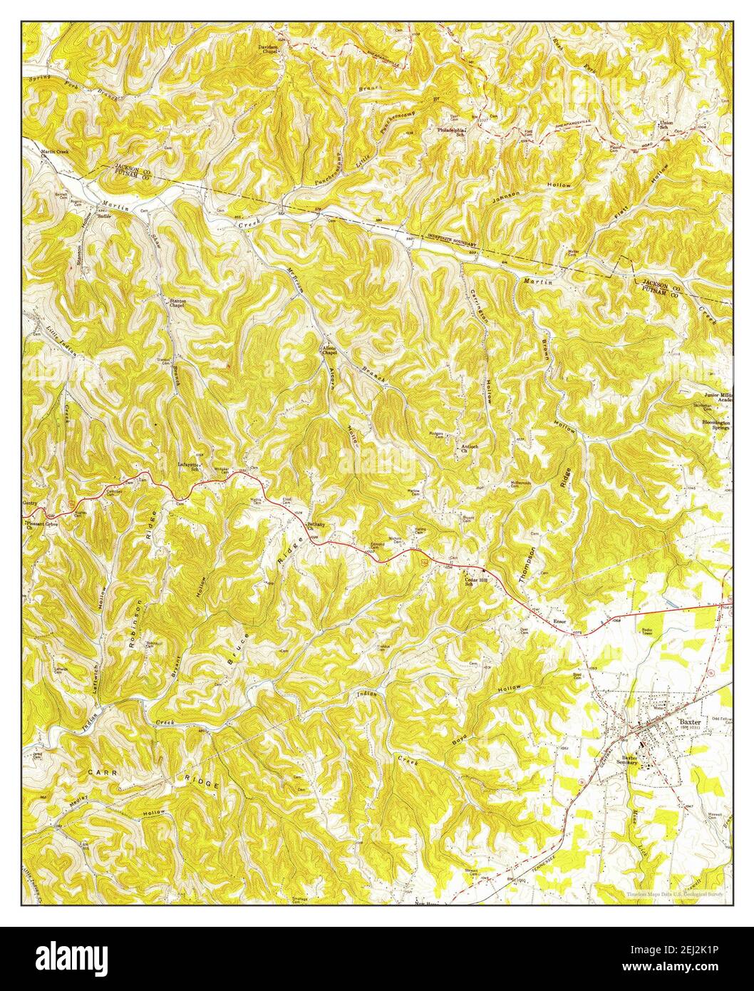Baxter, Tennessee, map 1955, 124000, United States of America by Timeless Maps, data U.S