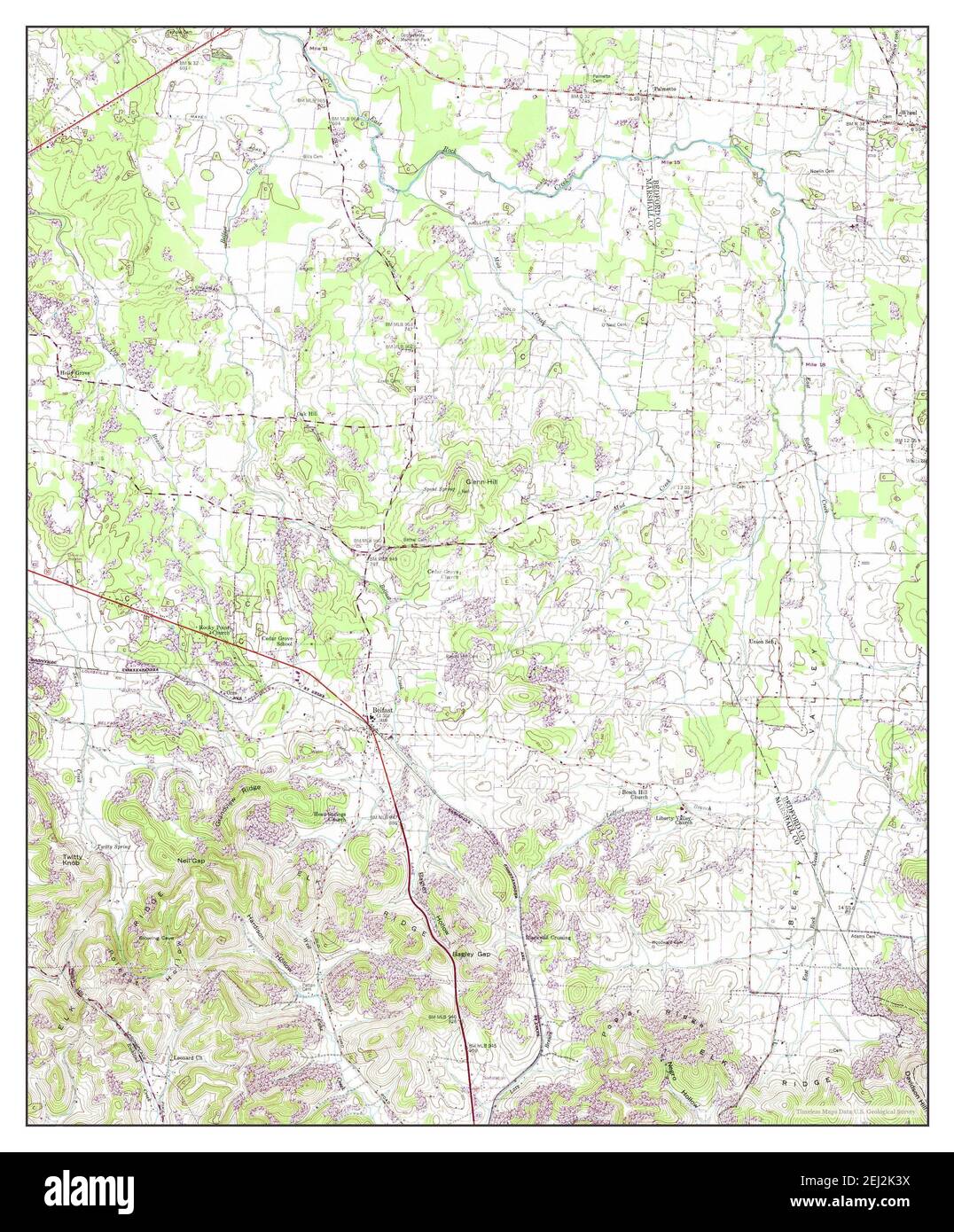 Belfast, Tennessee, map 1949, 1:24000, United States of America by ...