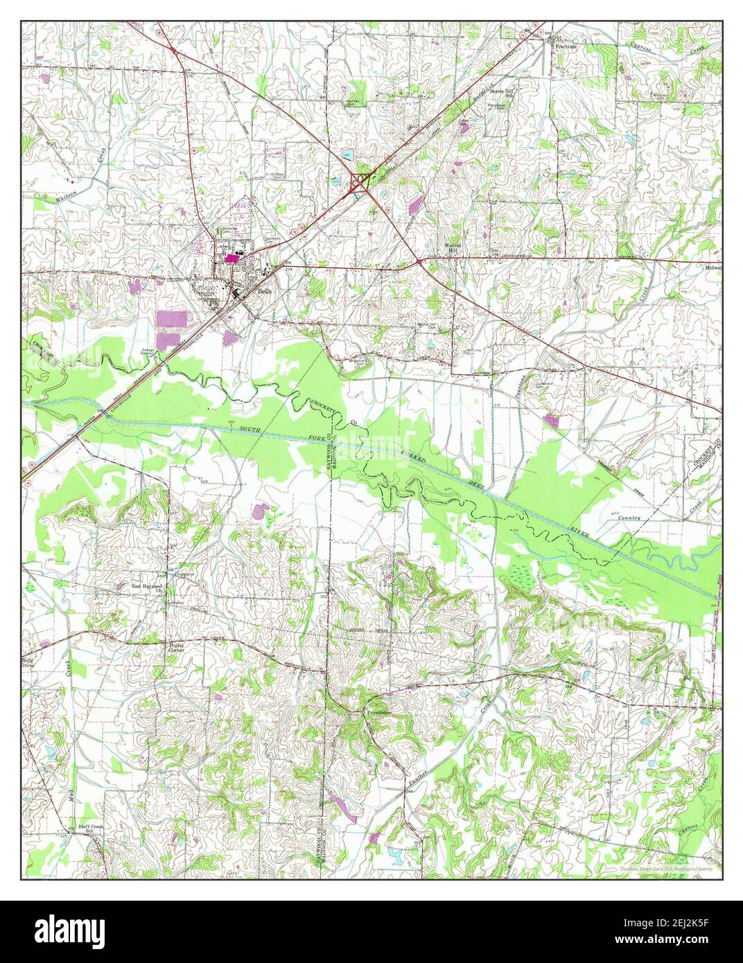 Bells, Tennessee, map 1959, 124000, United States of America by