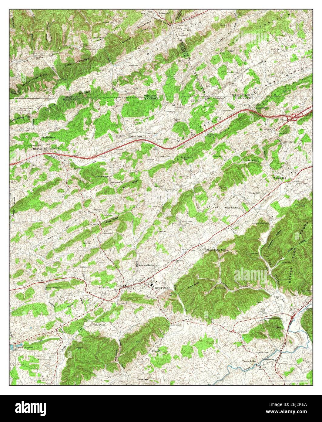 Blountville, Tennessee, map 1959, 1:24000, United States of America by  Timeless Maps, data U.S. Geological Survey Stock Photo - Alamy